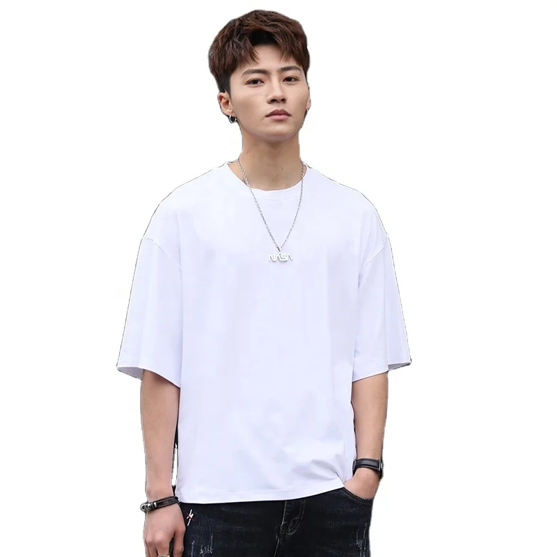 

Men's wearing 100% pure cotton drop-shoulder Half sleeve T-shirt comfortable slim fit multi-color fashion casual tshirts custom