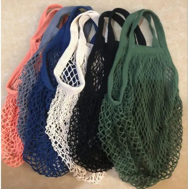 

Cost-effective organic cotton mesh produce bags mesh bag string, Multicolored