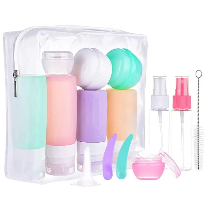

Leak Proof Travel Bottles Set TSA Approved Travel Tube Accessories Containers Silicone Squeezable Travel Bottle, Blue,white,green,orange etc