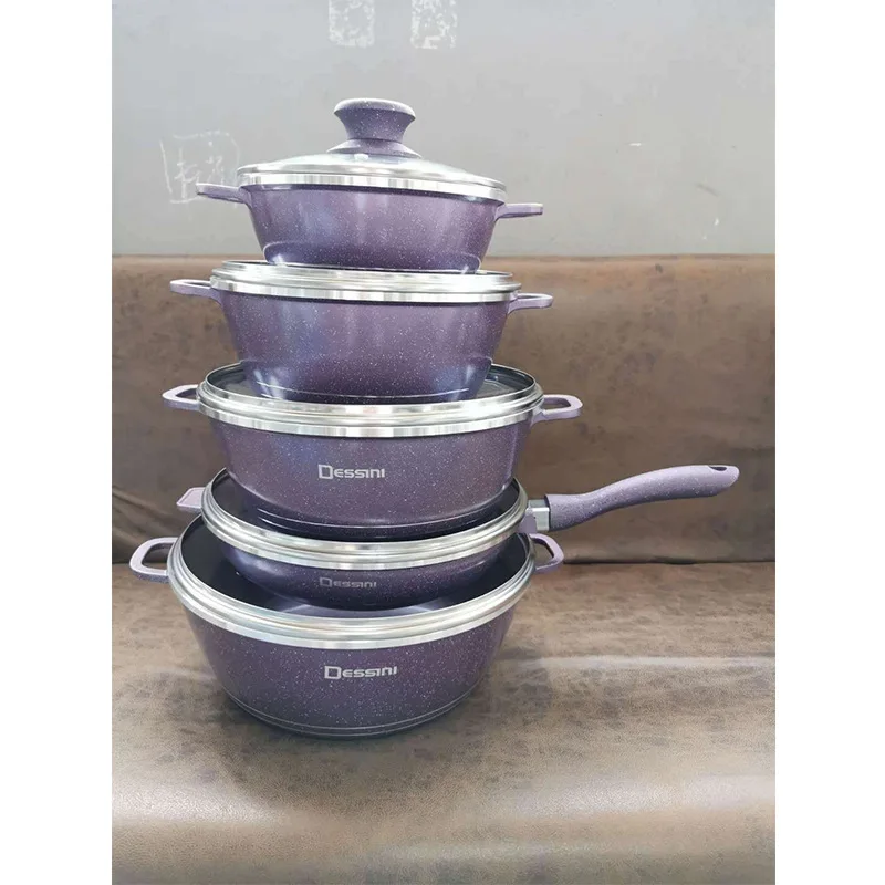 

food grade aluminium cooking pots nonstick periuk dessini 12pcs cookware sets, Customized color