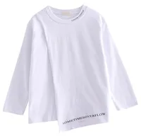

2020 New Spring Fashion Kid Girl White Letter Long Sleeves T-Shirt Stylish Autumn Girl Asymmetric Sweatshirt for Teenager Girl