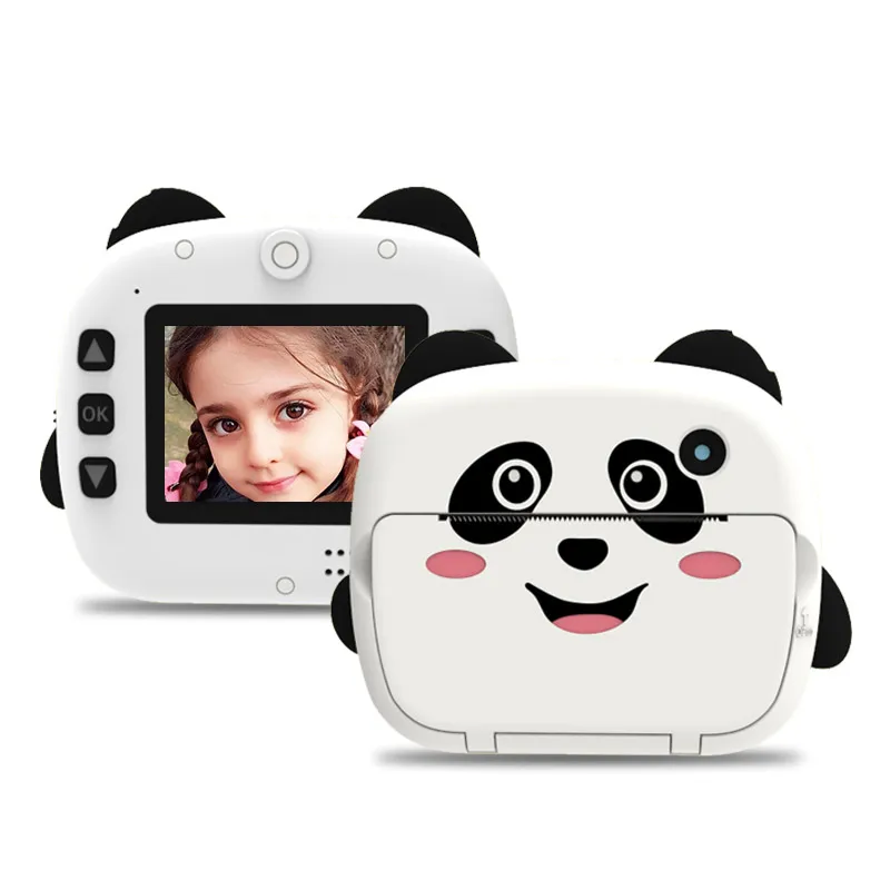 

kids cute cartoon Panda camera instant print digital Print camera with APP-WIFI printing plate camera hot sale