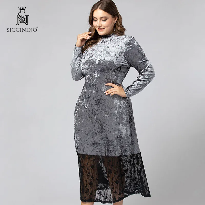 
New Design maxi Lace Golden Velvet Fabric Women Plus Size Dress & skirts 