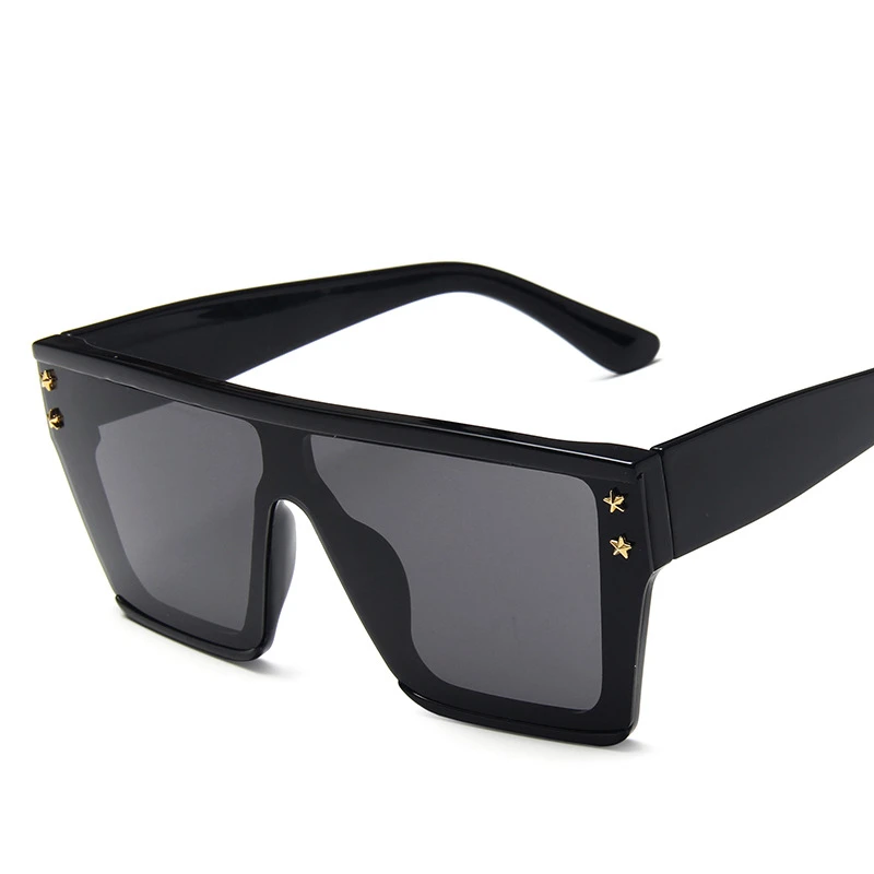 

2021 DCOPTICAL Fashion Square Flat Top Oversize Sunglasses with Stars