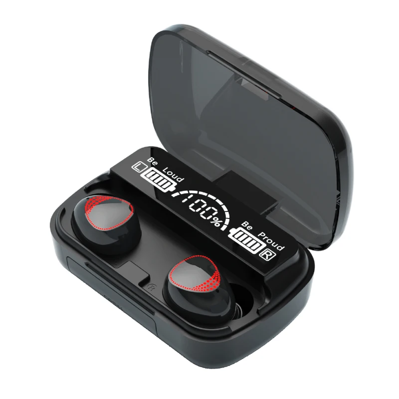 

factory Mini Black TWS Wireless BT hidden headphones 5.0 invisible led light earphones