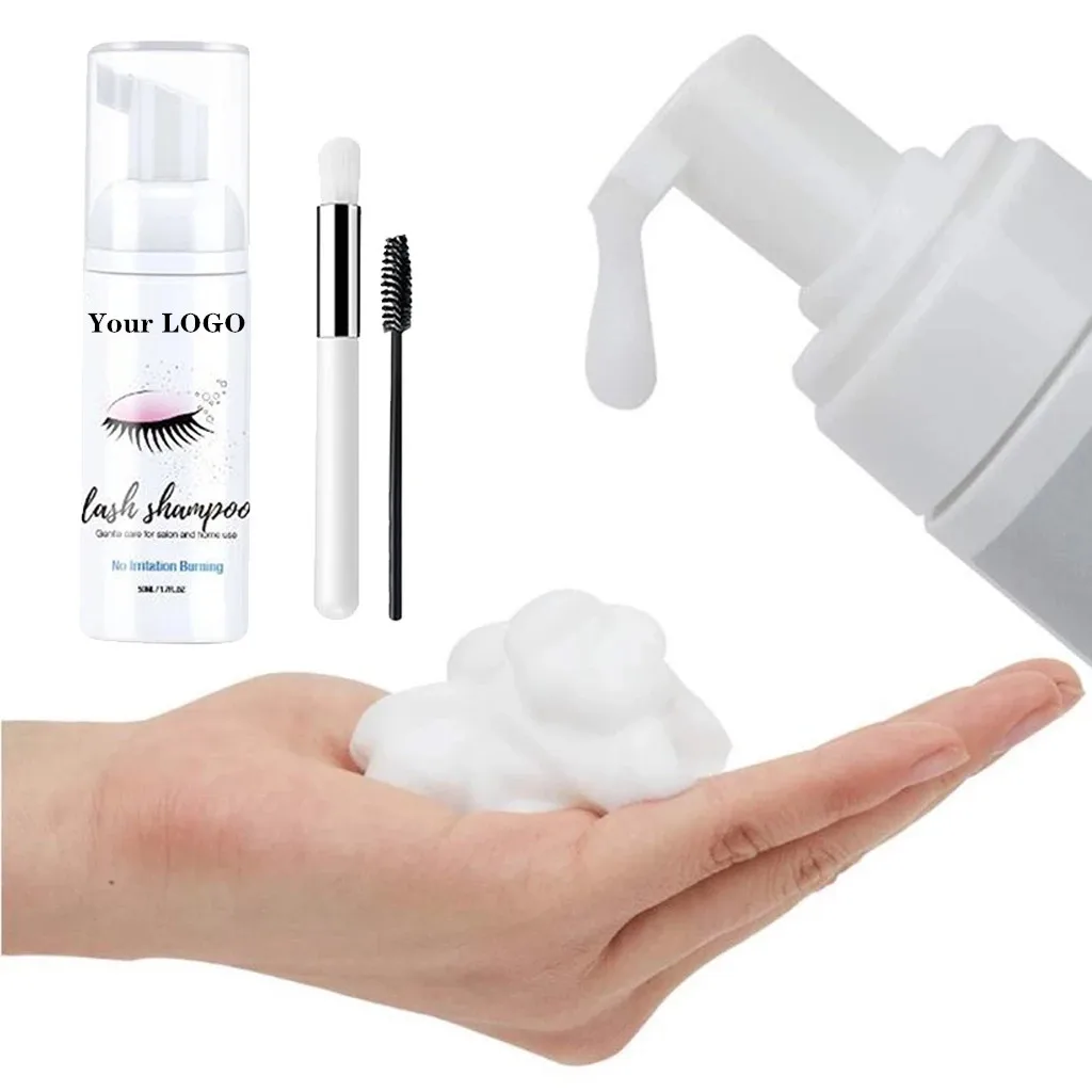 

60ml Pump Press Design Bulk Eyelash Extension Foam Cleanser Shampoo Low MOQ For Customize Logo