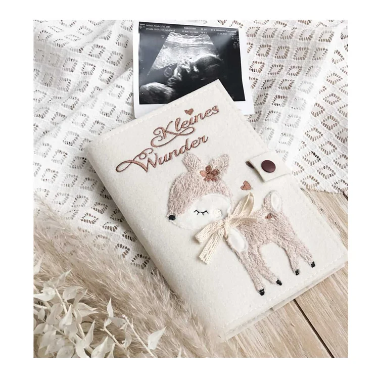 

Maternity Pass cover U-Heft Examination Record Booklet Mother-Child Record Cover Felt Maternity Log Cover, Beige or custom