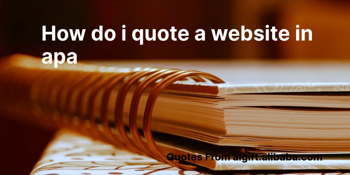 how do i quote a website in apa