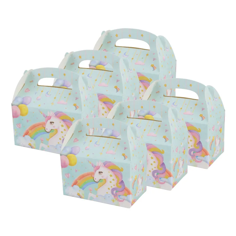 

Unicorn Theme Custom Make Paper Bag Paper Food treatie cupcake gift Bag for Party Supplies