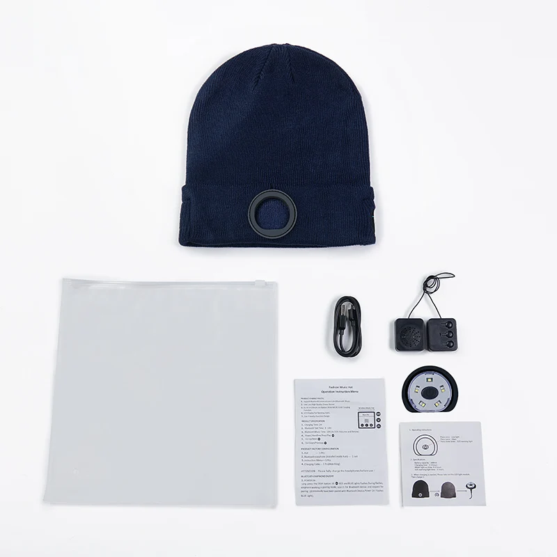 

2022 gift hat Blue tooth LED Beanie Hat Speakers Knit Stereo wireless earphone headset Music Beanie hat
