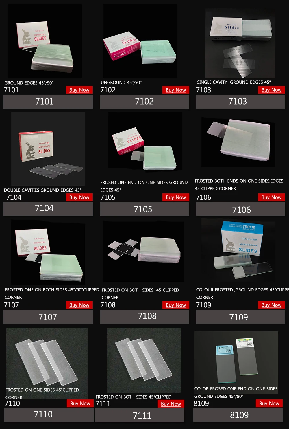 sail brand lab medical 7101 7102 7105 7109 frosted end microscope slides