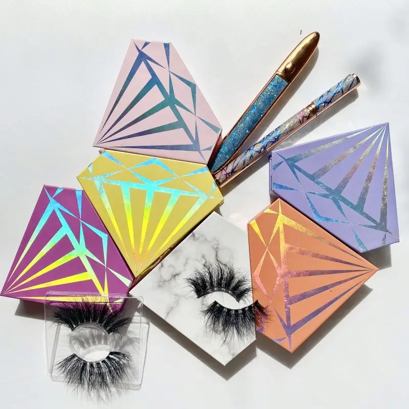 

Wholesale Custom Natural Private Label 25MM Faux Mink Eyelashes Eyelash vendor customized boxes