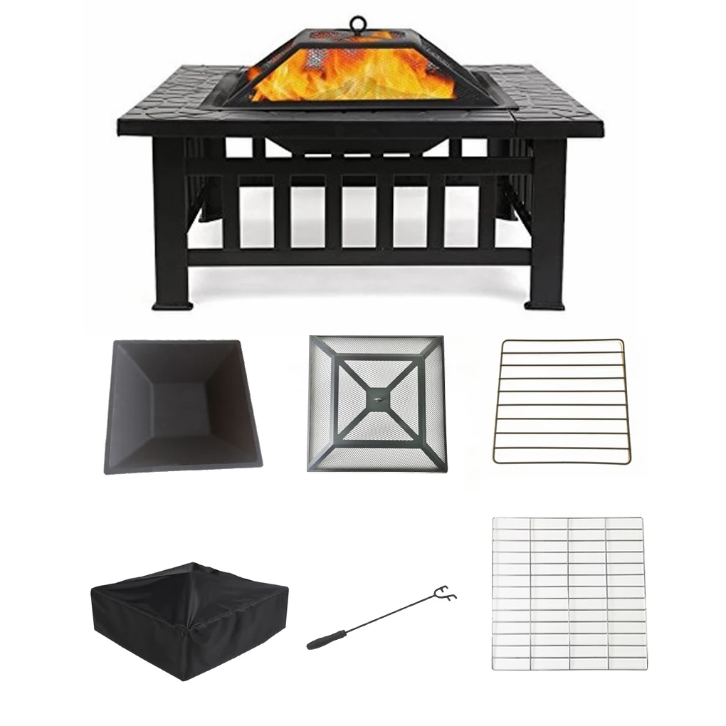 
Outdoor Steel Fire Pit BBQ patio heaters uk Garden Warmer Table Stove 