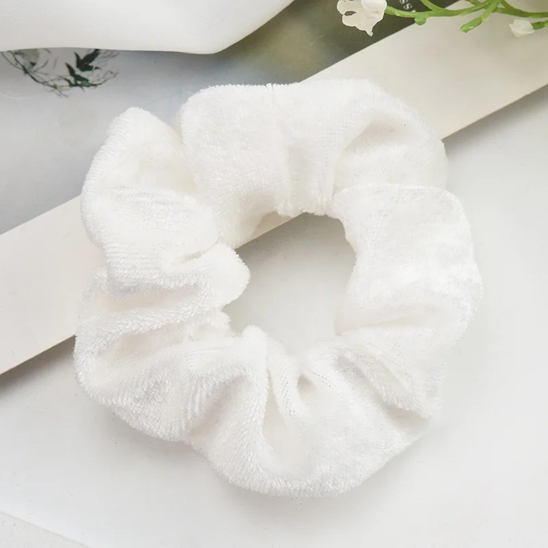 
Factory Pleuche Fabric Velvet Elastic Hair Bands Hair Scrunchies For Girl 