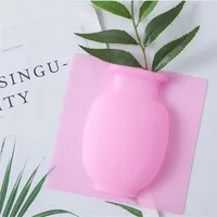 

Wholesale sticky indoor wall mounted flower vase farmhouse silicone vase for flower