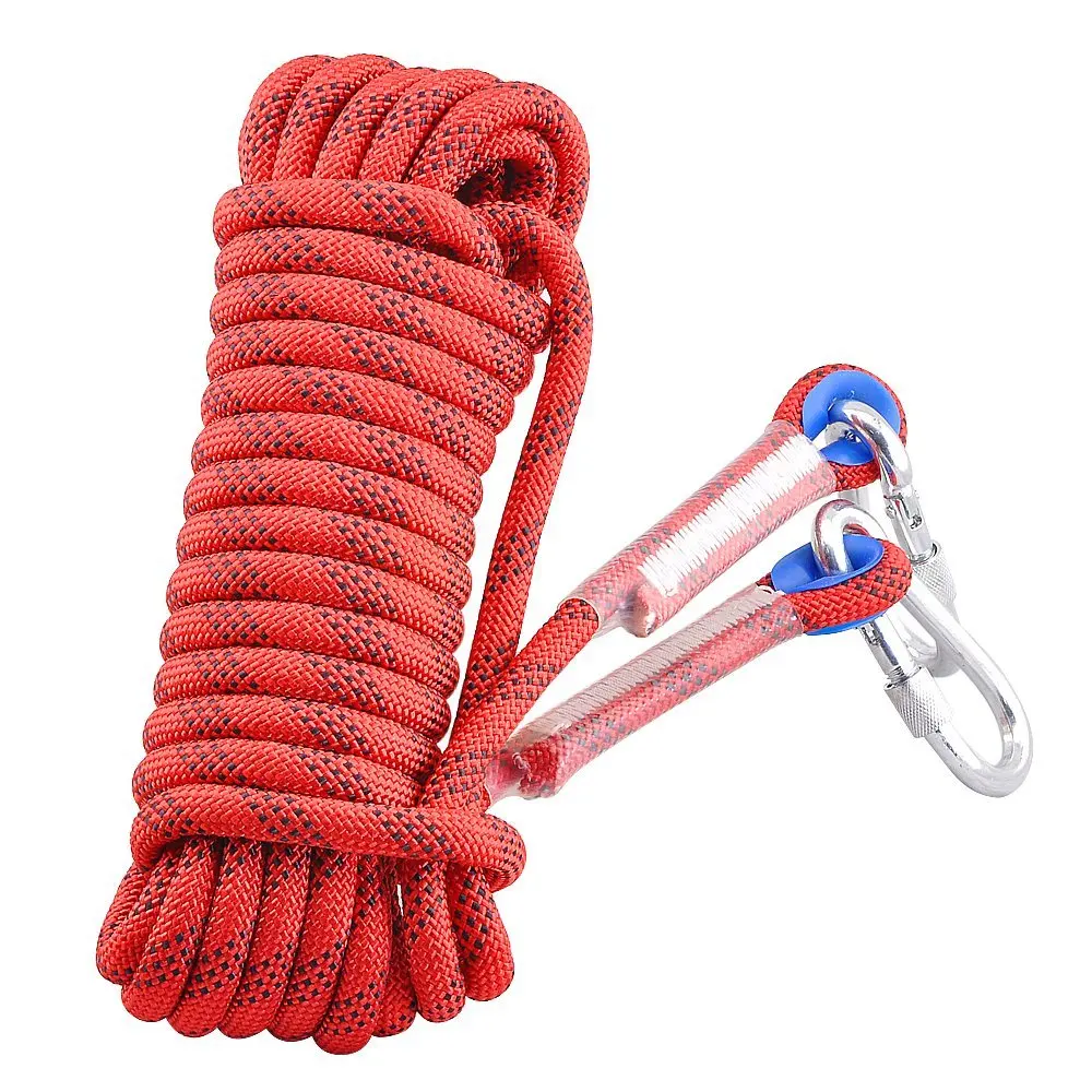 
Selling 8mm strong metal hook braided polyester climb equipment fire rescue rope 