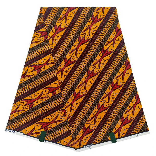 

Wholesale Guarantee 100% Cotton Wax African Real African Veritable Wax Veritable African Print Batik Fabric 6 Yards For Sewing