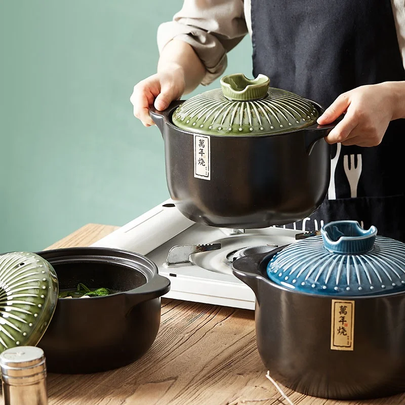 

Japanese-style ceramic casserole pot household stew pot gas stove dedicated rice large clay soup pot, Customized color