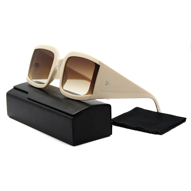 

Vendor Fashion Custom 90s Oversized UV Protect Unisex Big Square Frame Packaging Vintage Eyewear Sun Glass Sunglasses with Cases, 6 colors