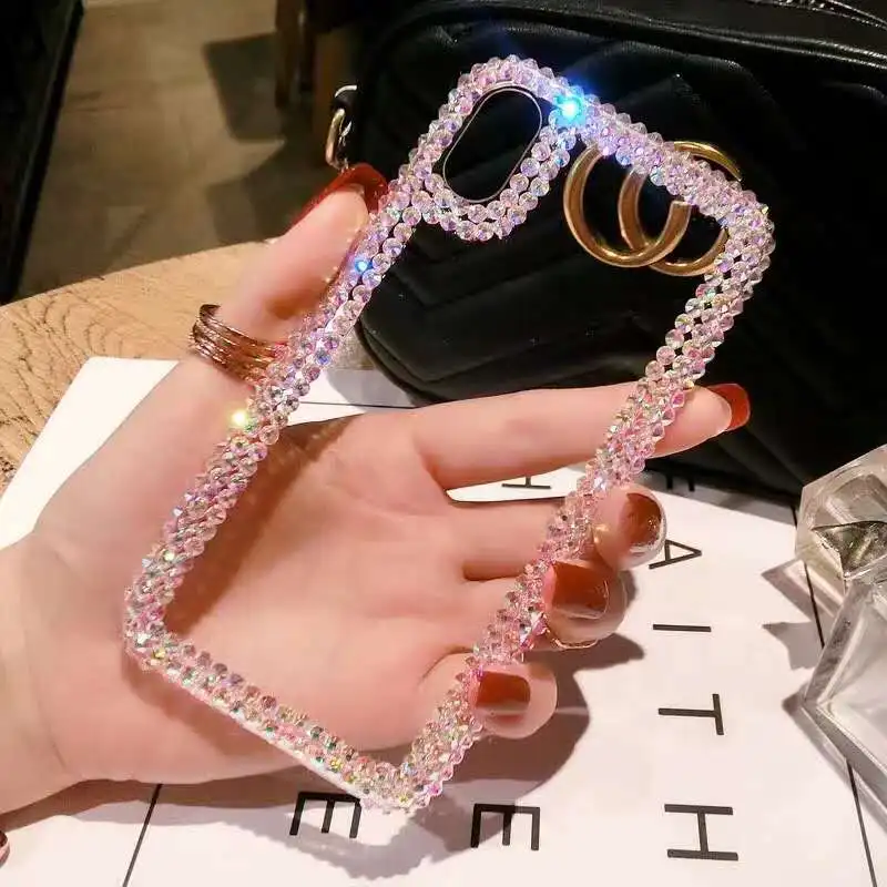 

Luxury Sparkle Rhinestone Diamond Bling Clear Handmade Mobile Phone Case For Iphone 11 Pro Max