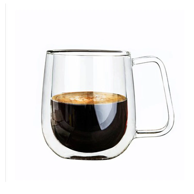 

Good Quality yogurt cup glass innovation hand blown borosilicate double wall reusable glass cup, Clear