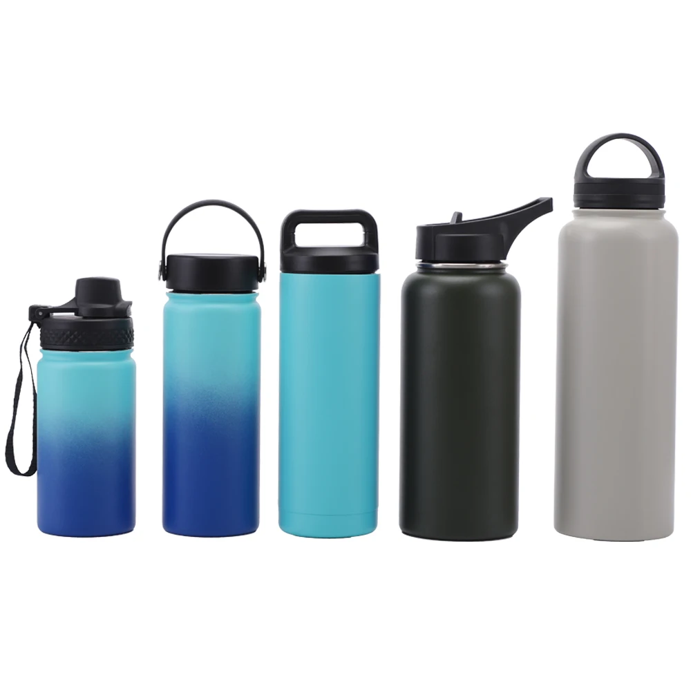 

Hot cold 32 oz stainless steel wide mouth water bottle eco powder coated vacuum insulated double wall flask