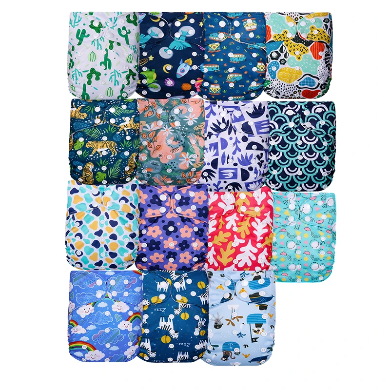 

New Design ecological Reusable Adjustable Diapers Cloth Nappy Cover Fit Cover Fit 3-15kg Baby Eco-Friendly Cloth Baby Diaper