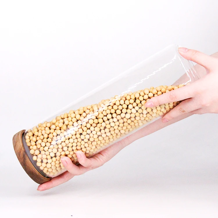 

Wholesale High Quality Glass Jar Containers With Wooden Lid Food Use Glass