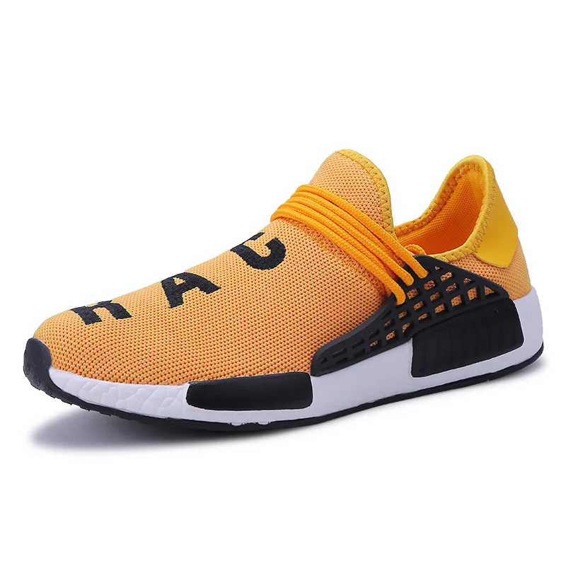 

BSC7 No Logo Pharrell NMDs Human Race Men Fashion Low sneakers Male casual shoes Comfortable Breathable Runner shoes size 36-46, Black/white/yellow/red/blue