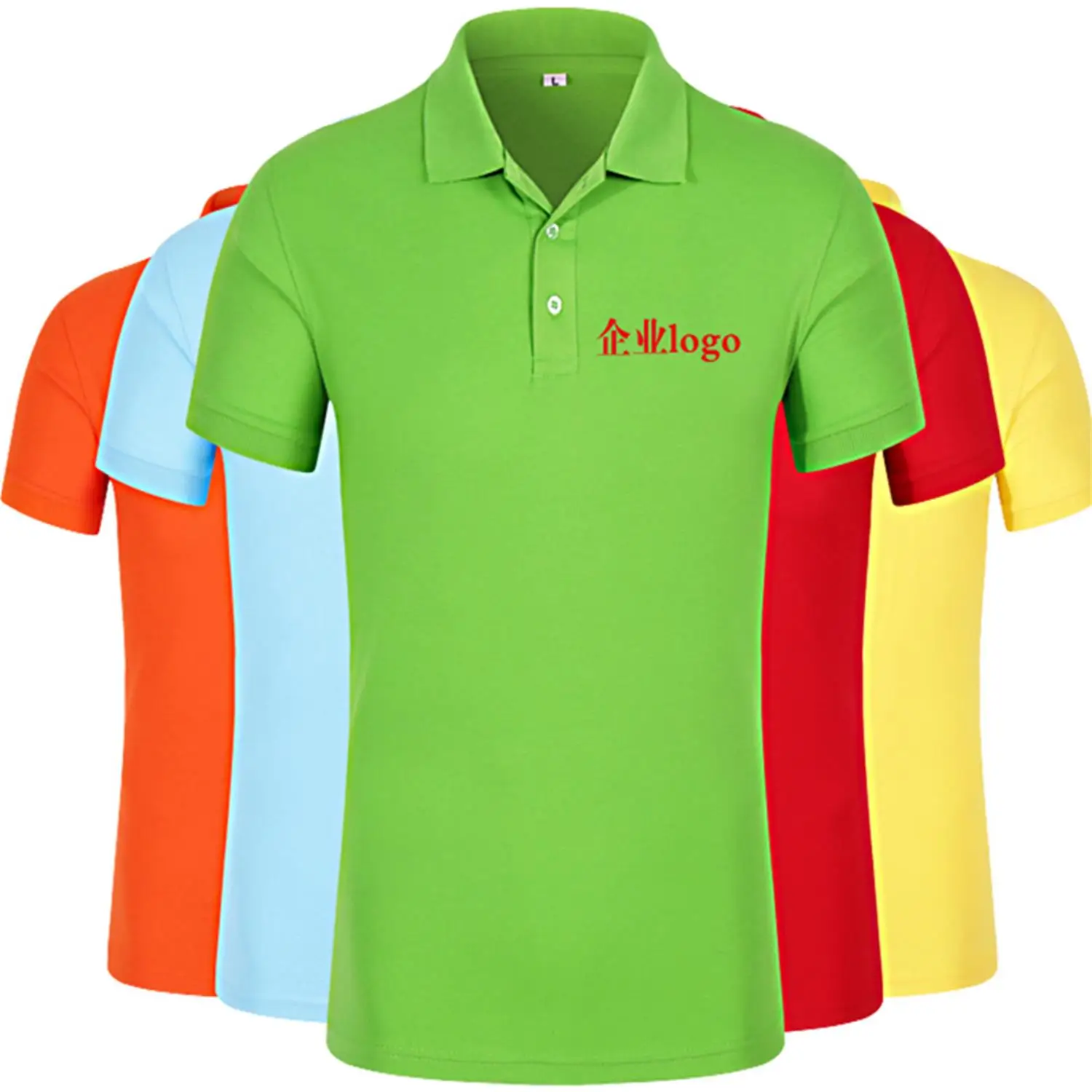 

Low MOQ Custom silk screen Round collar work clothes team polo t shirt