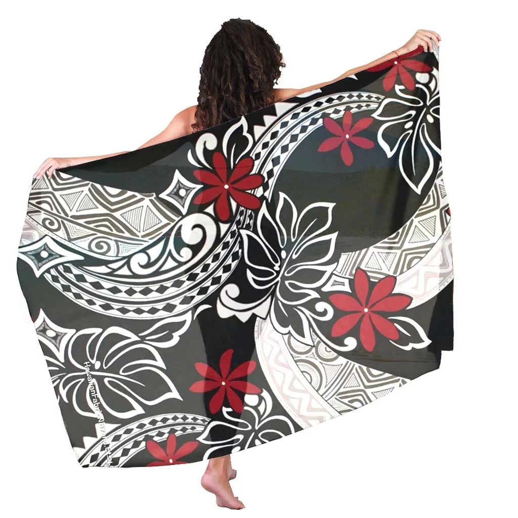 

Polynesian Tribla Print Lavalava Sarong Tropical Flowers Pattern Boho Summer Beach Wrap Swimwear Bikini Cover-up Sarong Supplier, Customized color