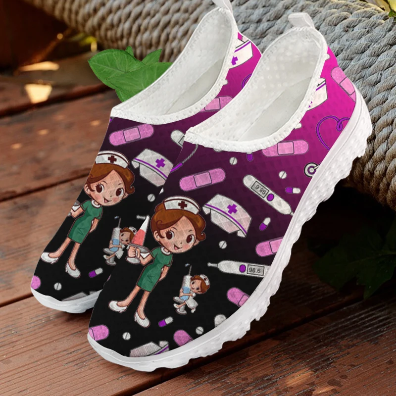 

Purple Black Gradient Nurse/Doctor Tool 3D Full Printed Women Slip On Walking Shoes Factory Drop Shipping Casual Trendy Sneaker, Picture color