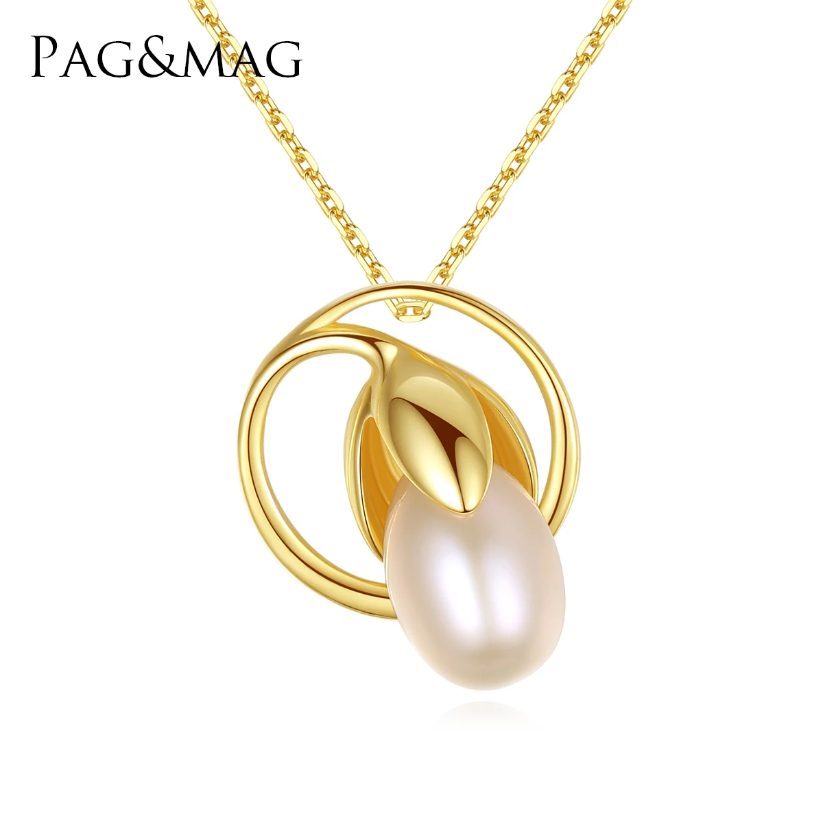 

PAG&MAG Accessories Women Necklaces S925 Silver Flower Shape Dainty Freshwater Chain
