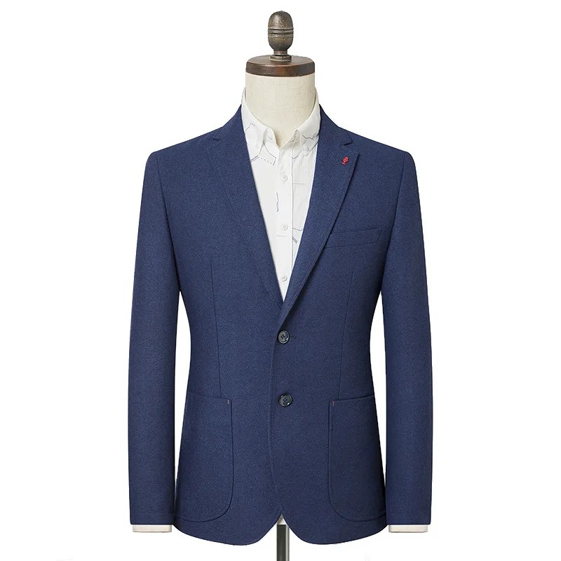

Pure color cheaper notch lapel slim fit suit jacket for men wholesale, Black
