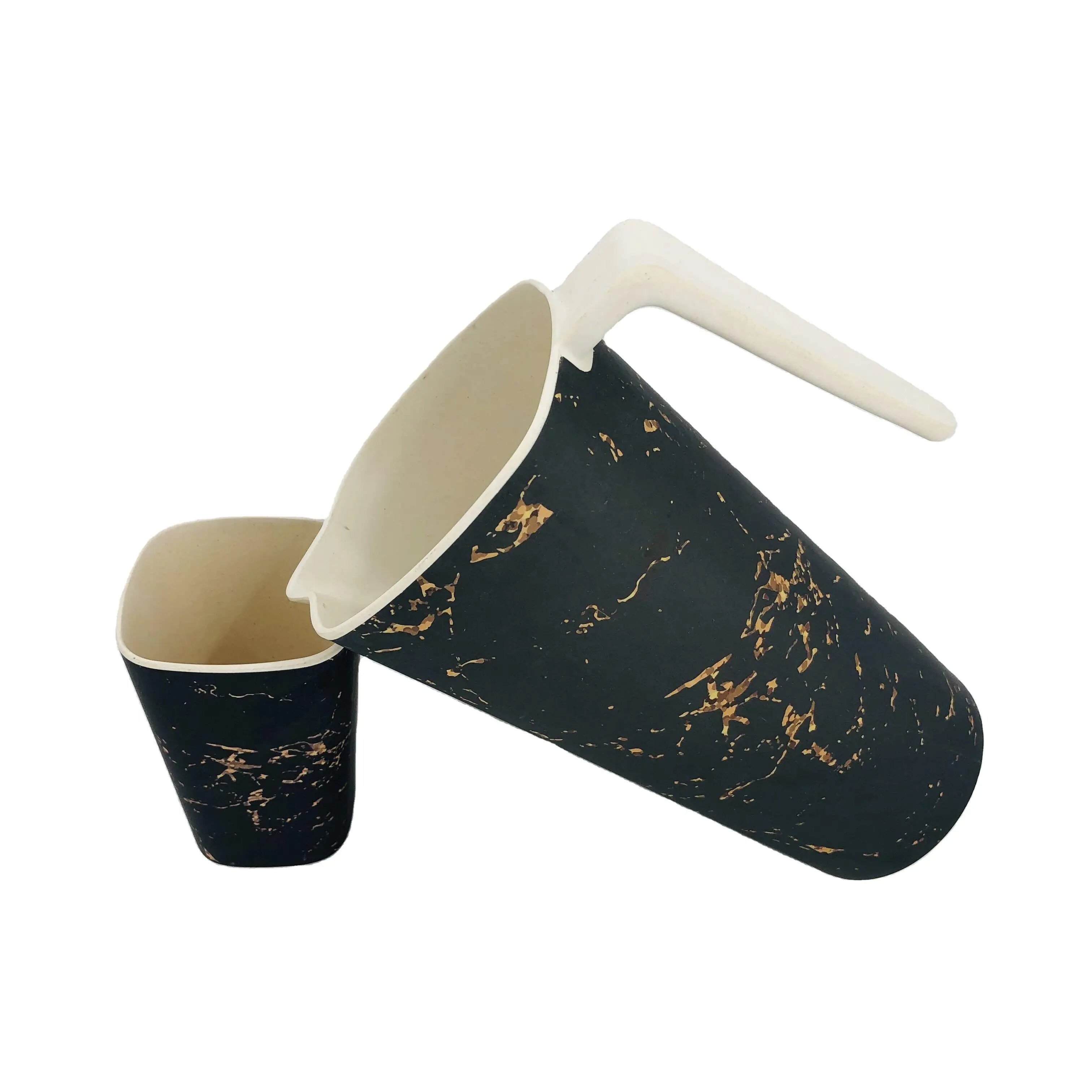 

New product hot selling eco friendly bamboo fiber kettle jug set with handle, As picture/customized