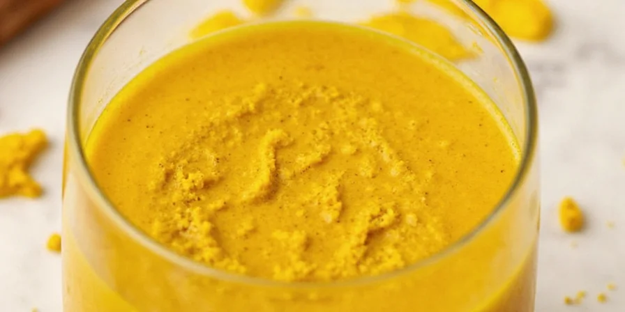 Turmeric golden milk in ceramic mug showing vibrant color