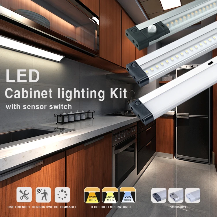 
aluminium profile led strip bar closet wardrobe kitchen under 12V led motion sensor led panel light 