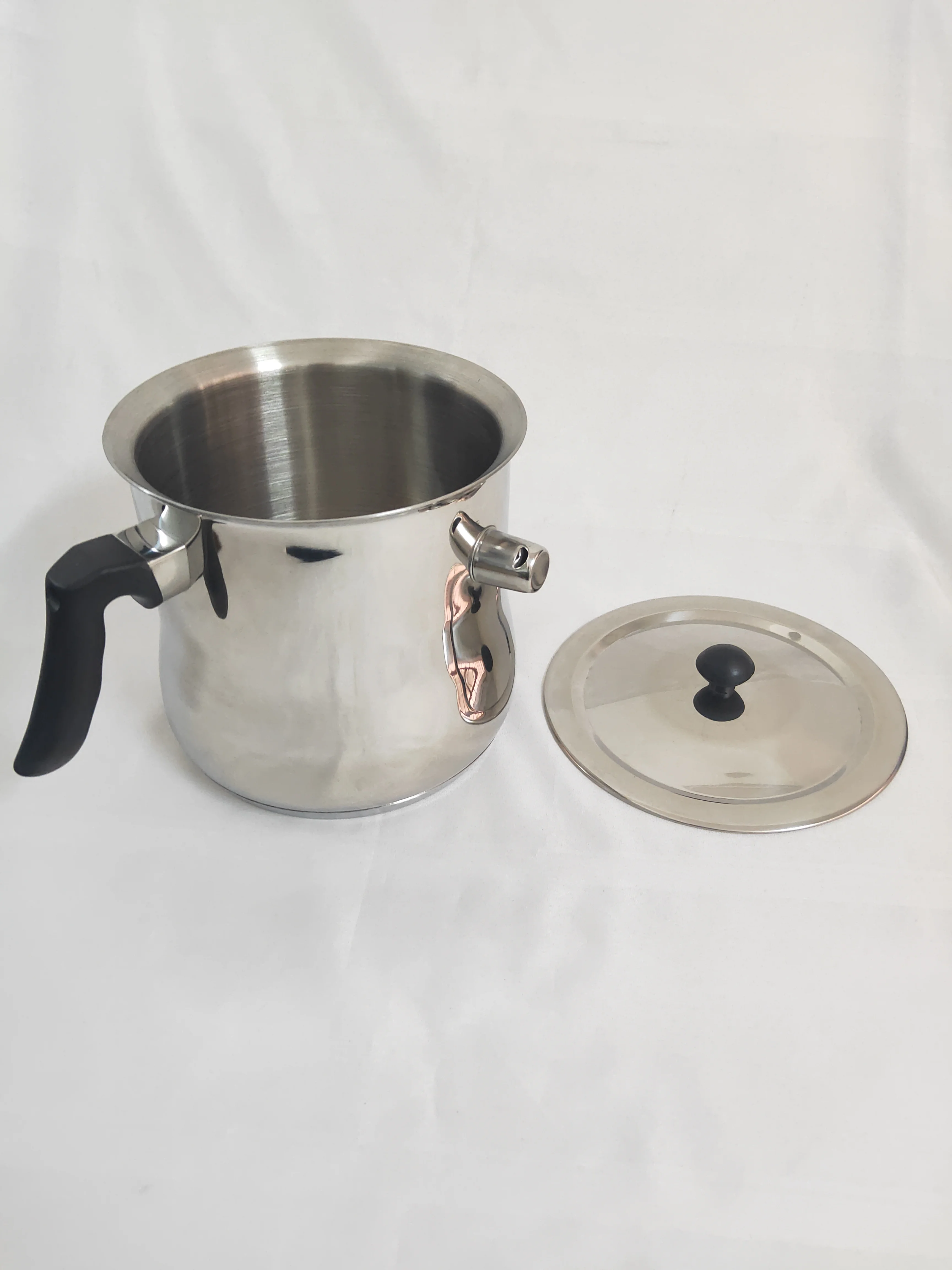 2.5l Belly Shaped Milk Boiling Pot Double Wall Milk Pitcher Kitchen