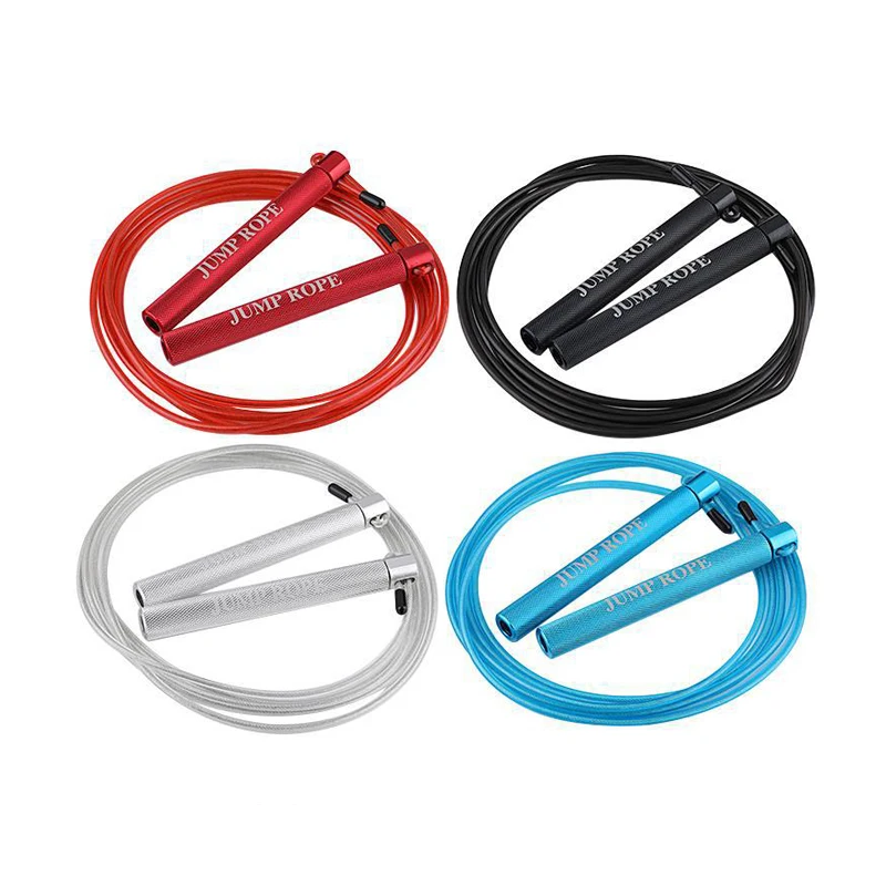 

High Quality Oem New Design Retractable Cross Steel Cable Bearing Adjustable Freestyle Jump Rope, Sliver,black,red,blue