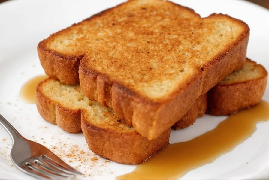 Close-up of perfectly golden cinnamon toast with visible cinnamon sugar crystals on buttered bread