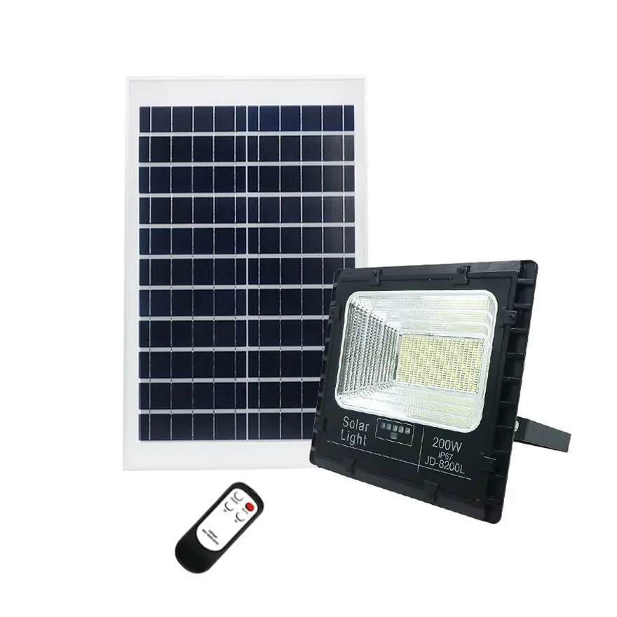 

2020 New Type 200W Solar Powered LED Street Flood Lights With Remote Controller JD 8200L