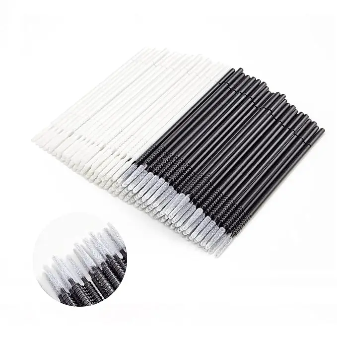 100Pcs Long Head Micro Brushes Disposable Microbrush Applicators Makeup Cleaner Eyelash Extensions Glue Cleaning Bendable Tools