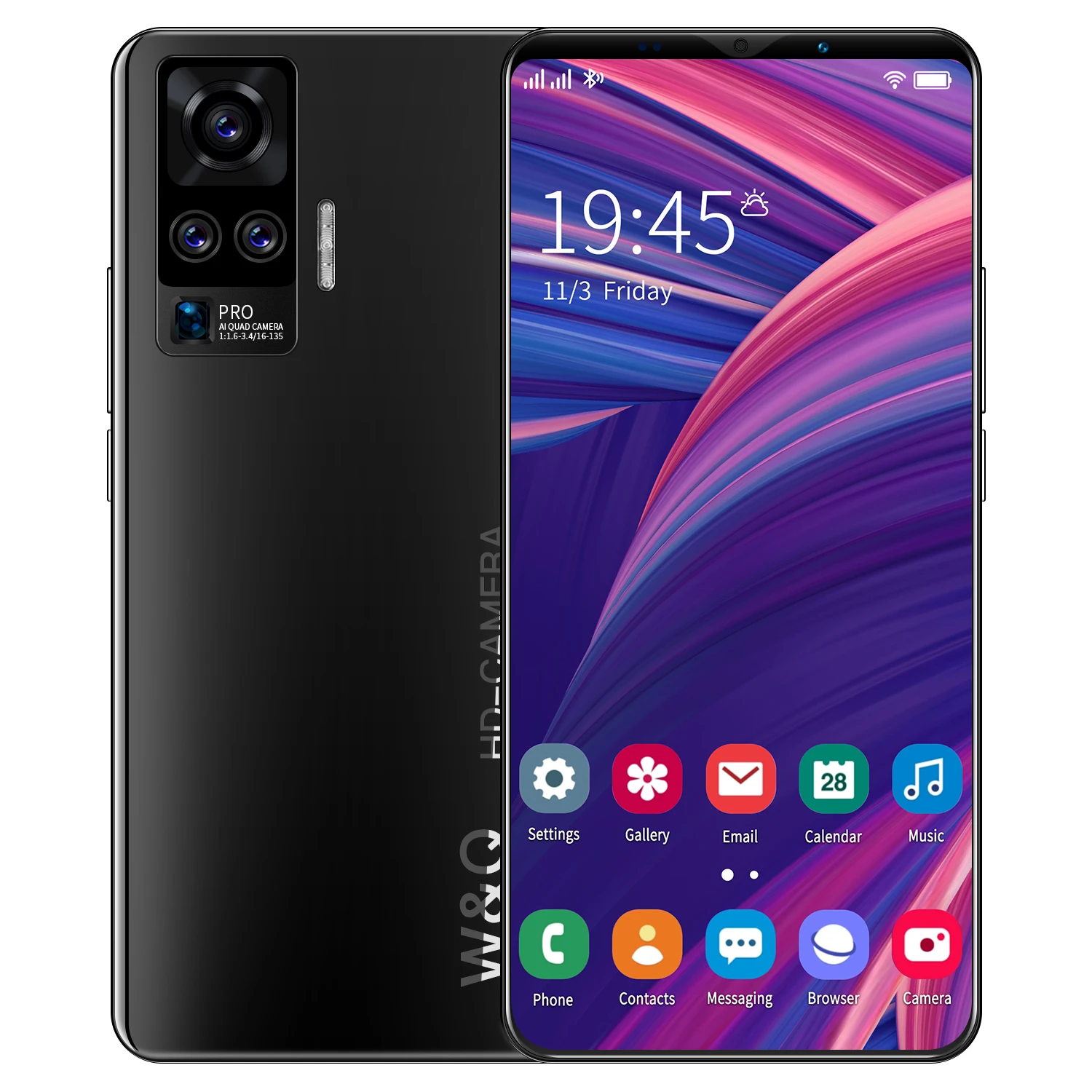 

Good selling cellphone with high screen resolution 2020 New Big screen mobile phone Cheap Unlocked Phone, Purple, red, blue