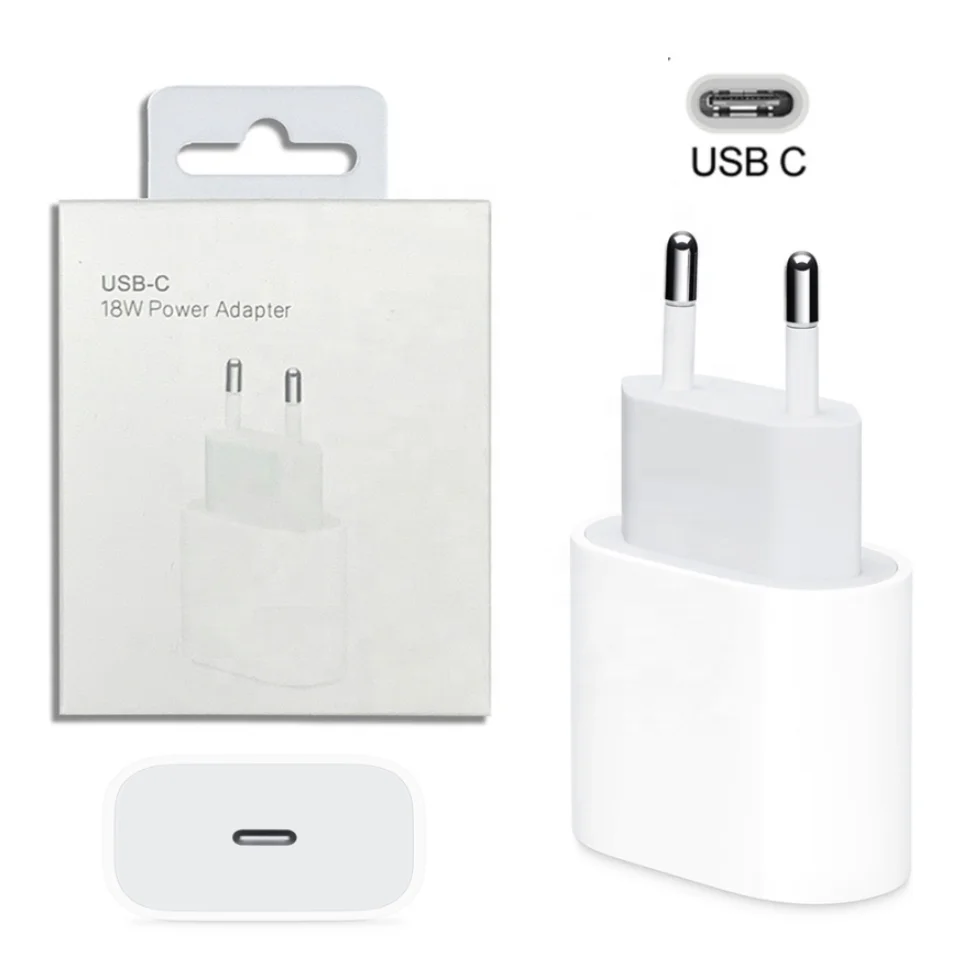 

20W PD fast charger for iphone 12 11 xr Pro Max 18W USB C EU Plug original Type C With ID phone wall charging adapter for apple, White