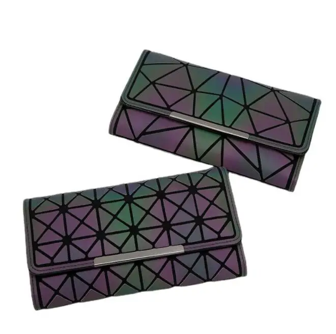 

Fashion Luminous Wallet New Handbag Women Hologram Clutch Purse Geometric Matt Color Geometry Wallet HOT SALE, Luminous,matte black,gray ,silver,white etc