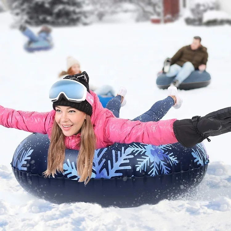 

Heavy-duty PVC Hard Bottom 1 Rider Inflatable Round Snow Tube Sled Tubing for Adults and Children, Customized color