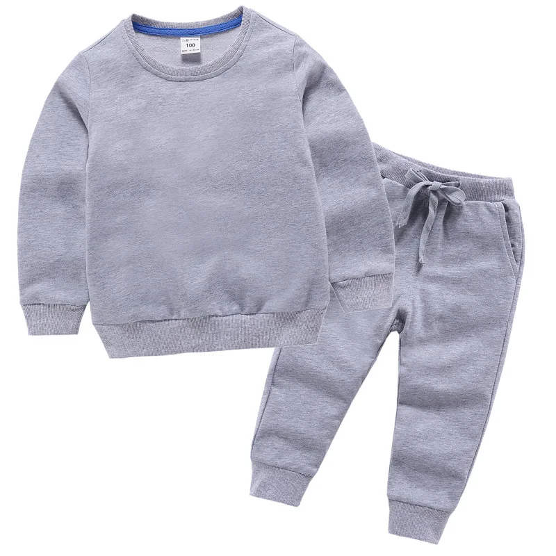 

Chinese manufacturer custom children's clothing 100% pure cotton boys sportswear set clothes, 9 colors are available