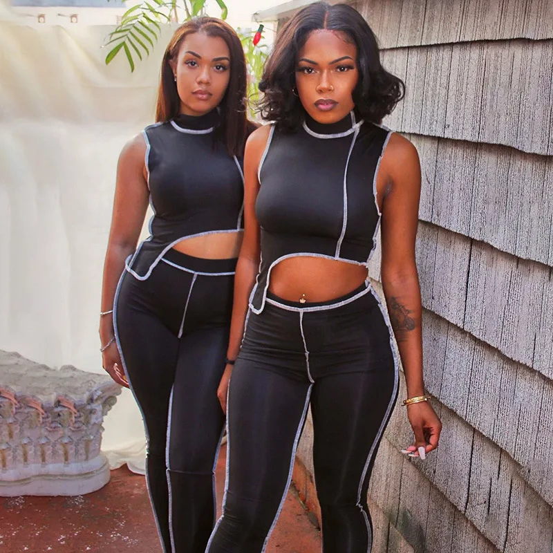 

New Arrival 2 Piece Set Women Bell Bottom Pants Two Piece Set Outfits Womens 2 Piece Set Clothing, Photo color