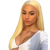 Wholesale Price Free Gift Straight Cuticle Aligned Human Hair 613 Blonde Transparent Thin HD Swiss Lace Frontal Wig
