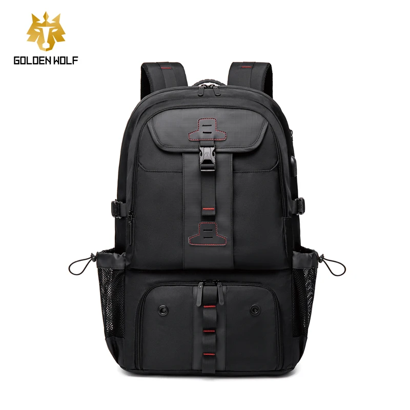 

Mochila 2020 Trending Golden Wolf Laptop Hiking Backpack Travel Factory Wholesale USB Waterproof Anti Theft Fashion Bag Backpack, Black